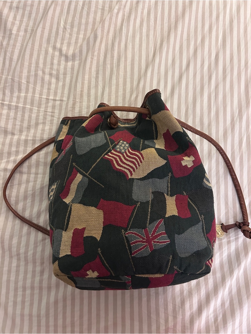 Brahmin Multicolor Flag Pattern Bag
